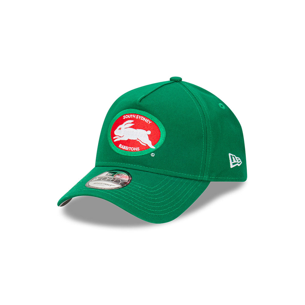 South Sydney Rabbitohs Hat - 2024 Green Retro 9Forty A-Frame NRL Snapback Cap - New Era